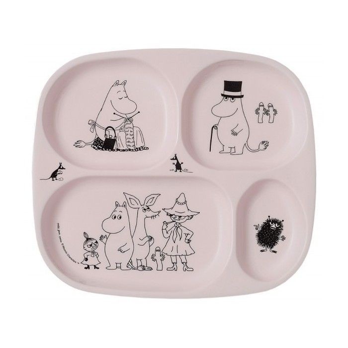 4-Compartment Tray Moomin Pink