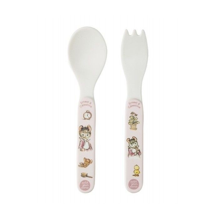 2 pieces cutlery set Ernest et Célestine pink