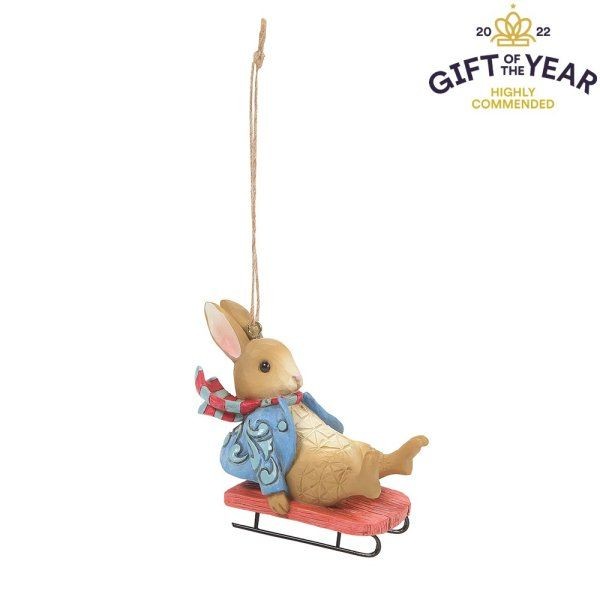 Peter Rabbit Sledging Hanging Ornament