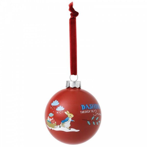 Peter Rabbit Christmas Bauble Red