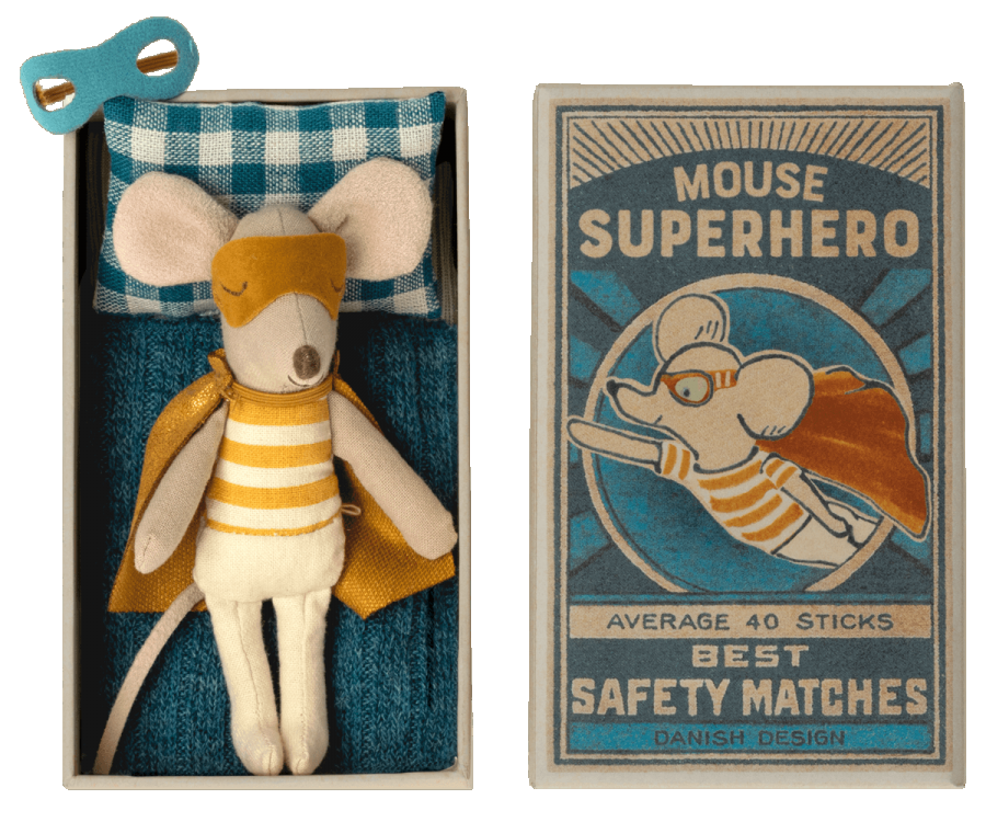Mouse Superhero in Matchbox