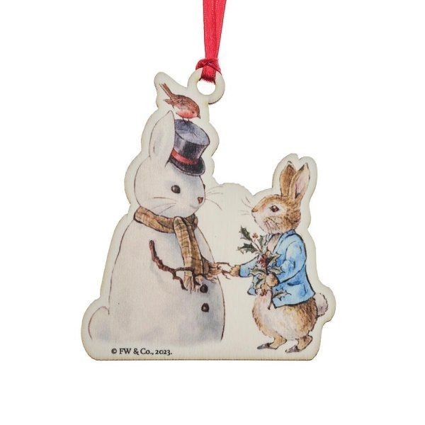 Peter Rabbit & Snow Rabbit Wooden Ornament