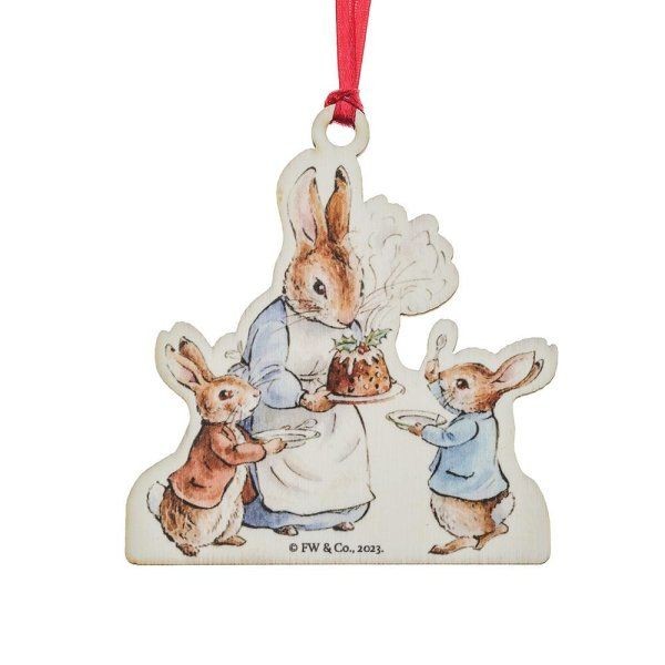 Mrs Rabbit Wooden Ornament
