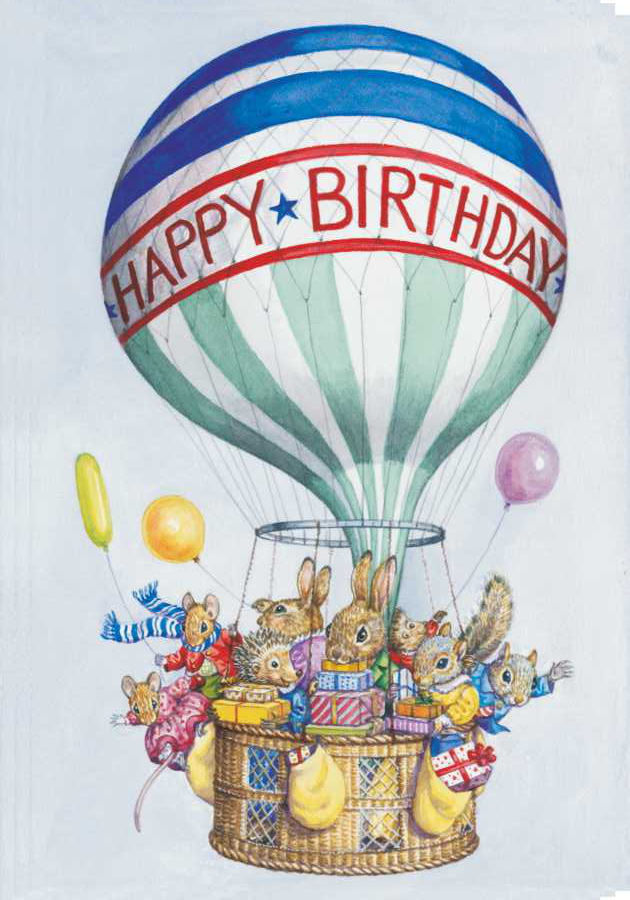 Audrey Tarrant - Animals with presents in balloon basket