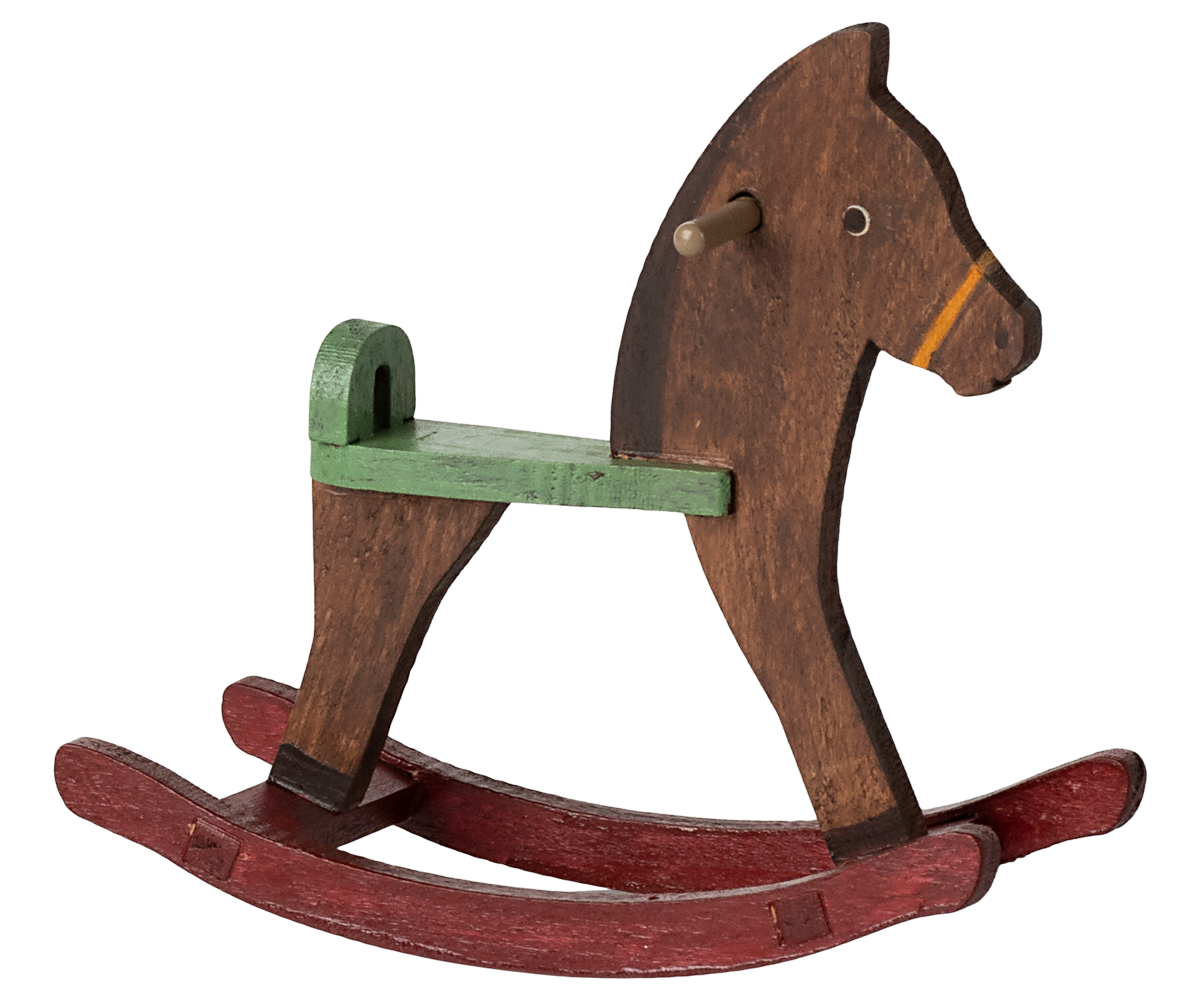 Maileg - Rocking horse, mouse - Dark brown