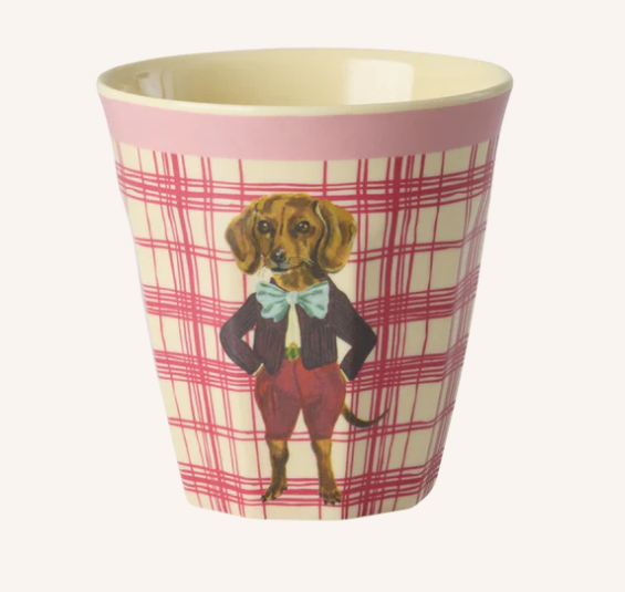 Rice - Beker Teckel roze, S