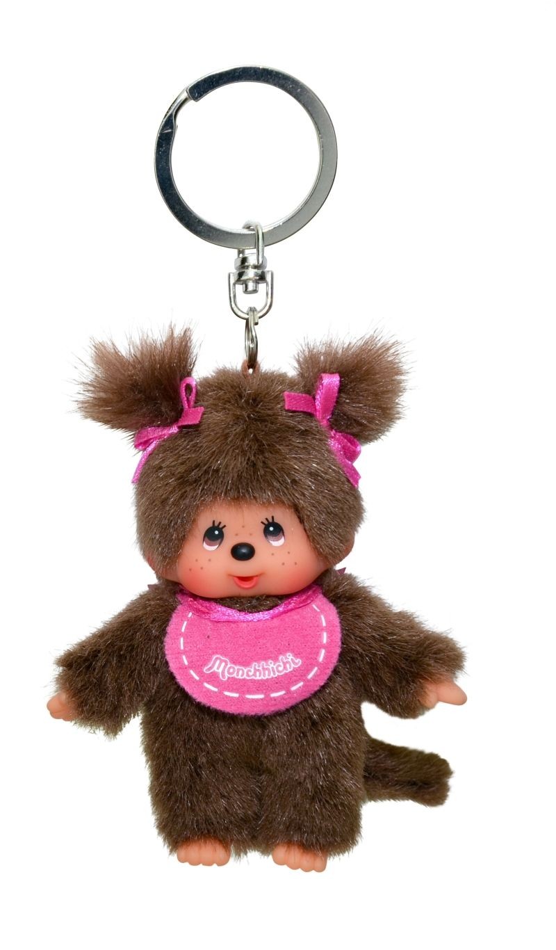 Monchhichi - Girl bib pink keychain
